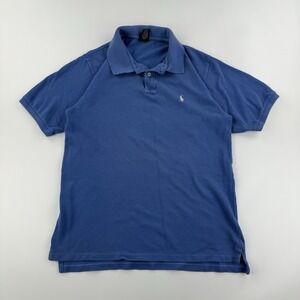 Vintage Polo Ralph Lauren Polo Shirt Mens L Blue Cotton Short Sleeve Classic Fit